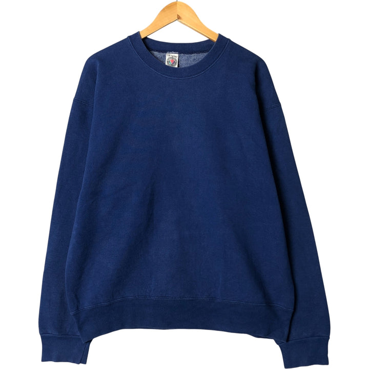 Vintage 90'S MUNSINGWEAR plain blank sweatshirt, made in the USA, men's size L cotton Navy blue Vintage Second Hand