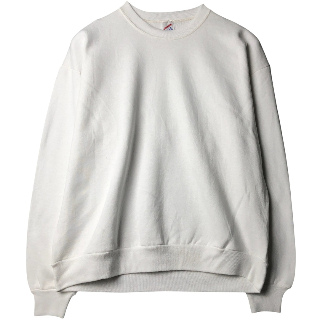 80s-90'S Jerzees Plain Blank Sweatshirt Trainer Made in USA Men's XL Vintage cotton white type Vintage Second Hand