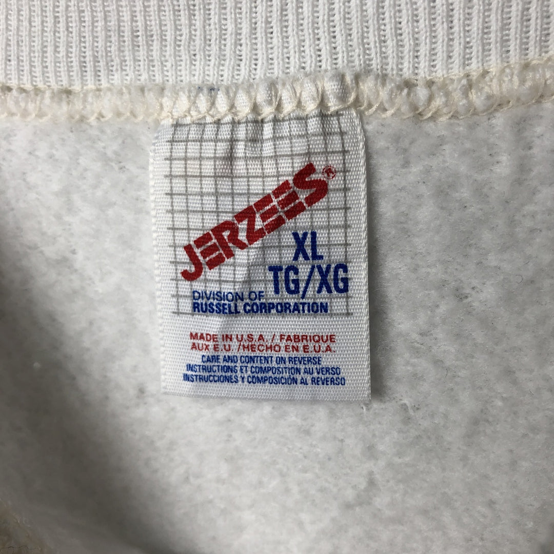 80s-90'S Jerzees Plain Blank Sweatshirt Trainer Made in USA Men's XL Vintage cotton white type Vintage Second Hand