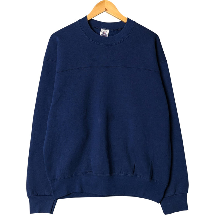 90'S BVD plain blank sweatshirt, sweatshirt, made in USA, men's size L, vintage cotton Navy blue Vintage Second Hand