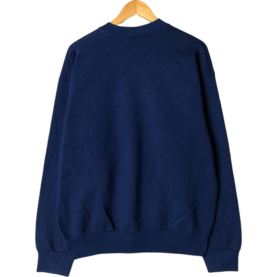 90'S BVD plain blank sweatshirt, sweatshirt, made in USA, men's size L, vintage cotton Navy blue Vintage Second Hand