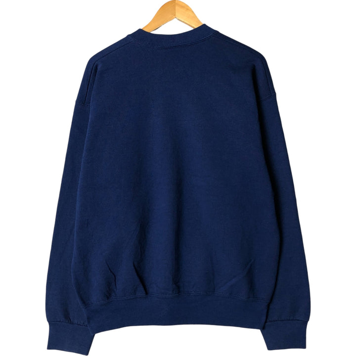 90'S BVD plain blank sweatshirt, sweatshirt, made in USA, men's size L, vintage cotton Navy blue Vintage Second Hand