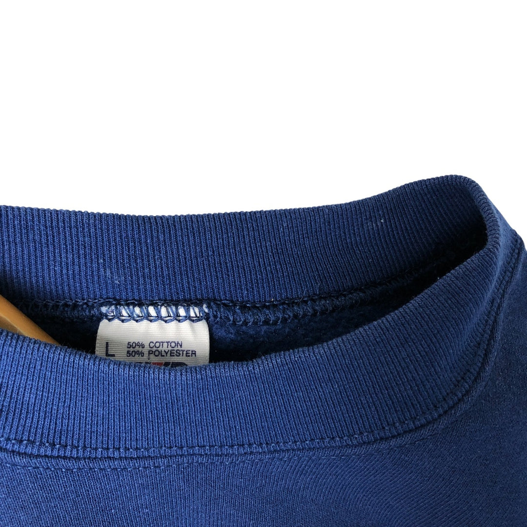 90'S BVD plain blank sweatshirt, sweatshirt, made in USA, men's size L, vintage cotton Navy blue Vintage Second Hand