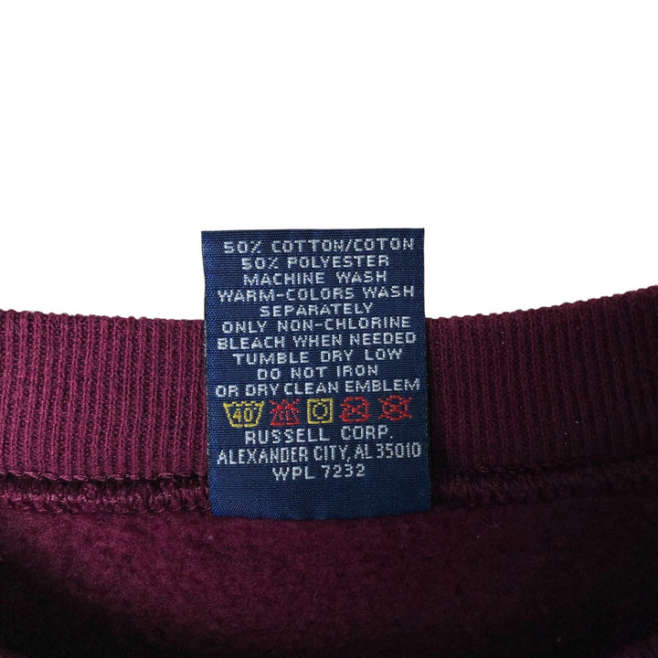 90'S HIS plain blank sweatshirt, sweatshirt, made in USA, men's XL size, vintage cotton Red type red-purple Vintage Second Hand