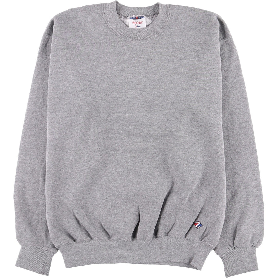 Vintage 90'S Jerzees SPORT Z plain blank sweatshirt, made in the USA, size M, men's cotton gray type Vintage Second Hand