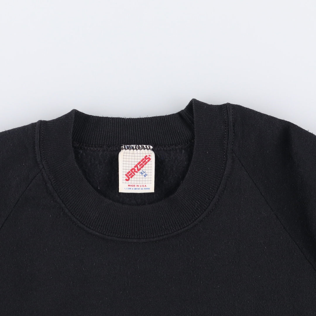 90'S Jerzees Plain Blank Sweatshirt Trainer Made in USA Men's XL Vintage cotton black type Vintage Second Hand