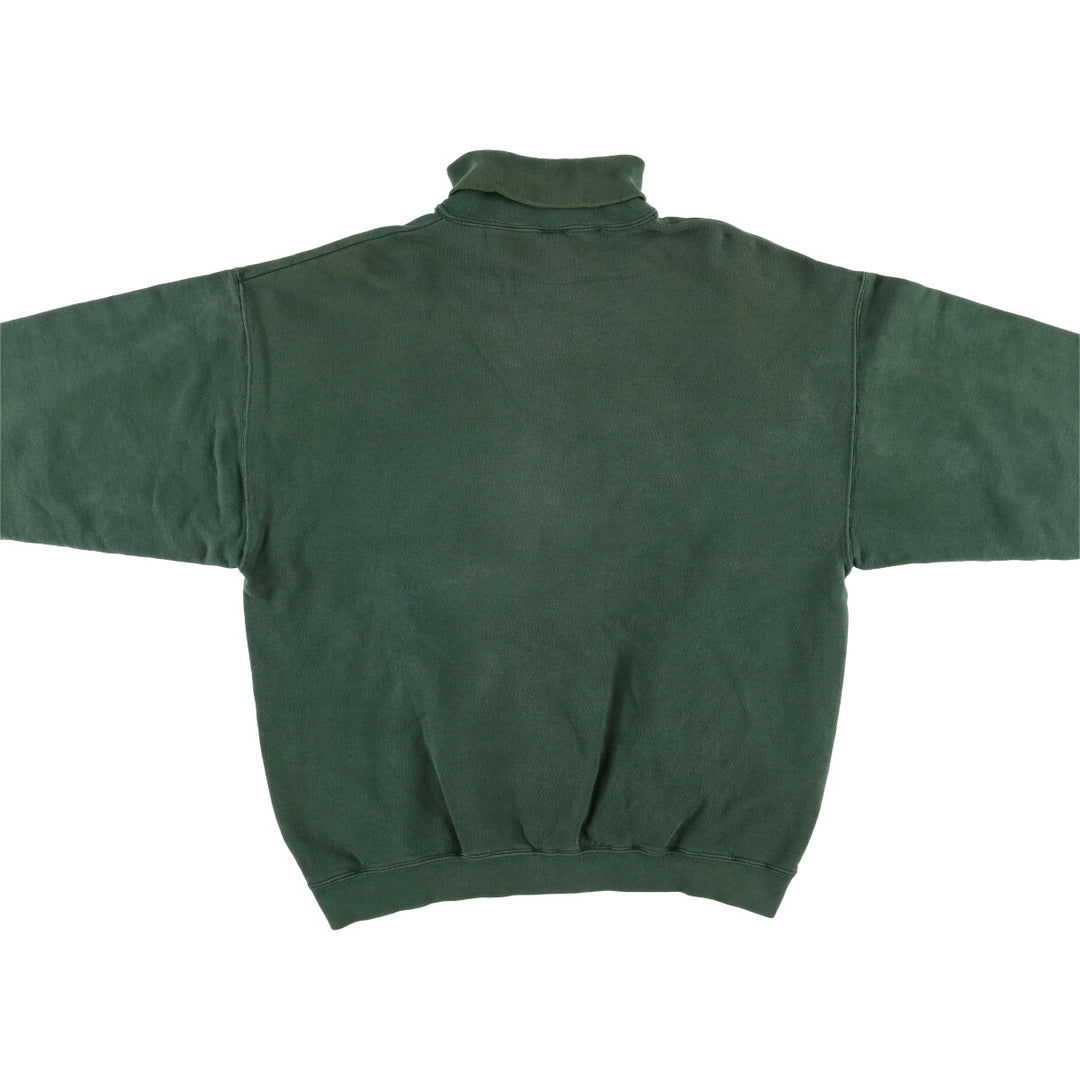 Tultex ATHLETIG WEIGHT Turtleneck Sweatshirt, Solid Color, Made in USA, Men's Size L cotton Green type dark green Vintage Second Hand
