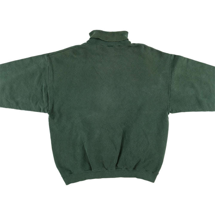 Tultex ATHLETIG WEIGHT Turtleneck Sweatshirt, Solid Color, Made in USA, Men's Size L cotton Green type dark green Vintage Second Hand