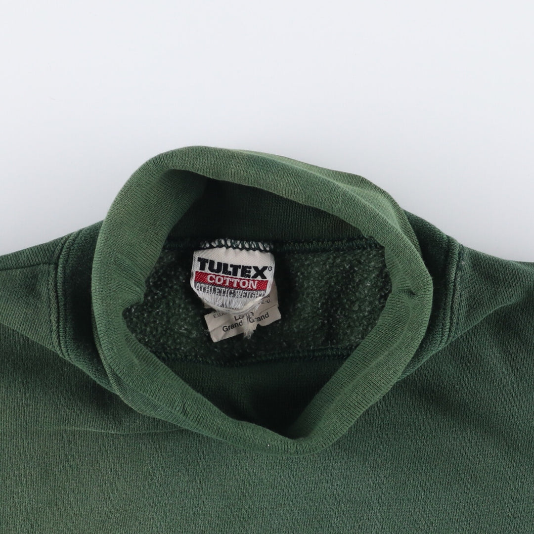 Tultex ATHLETIG WEIGHT Turtleneck Sweatshirt, Solid Color, Made in USA, Men's Size L cotton Green type dark green Vintage Second Hand