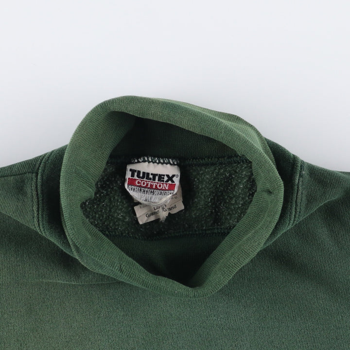 Tultex ATHLETIG WEIGHT Turtleneck Sweatshirt, Solid Color, Made in USA, Men's Size L cotton Green type dark green Vintage Second Hand