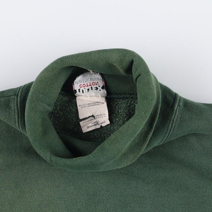 Tultex ATHLETIG WEIGHT Turtleneck Sweatshirt, Solid Color, Made in USA, Men's Size L cotton Green type dark green Vintage Second Hand