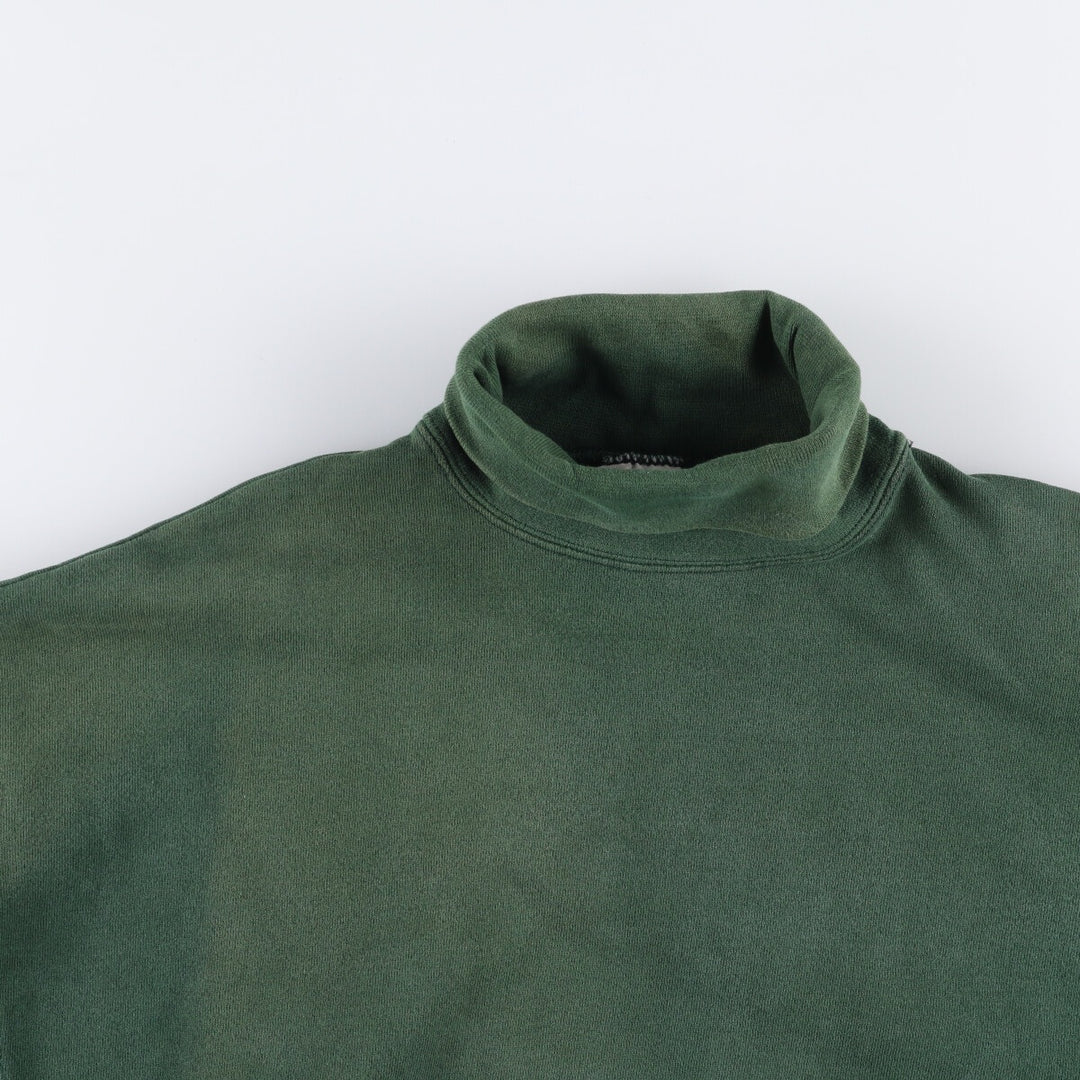 Tultex ATHLETIG WEIGHT Turtleneck Sweatshirt, Solid Color, Made in USA, Men's Size L cotton Green type dark green Vintage Second Hand