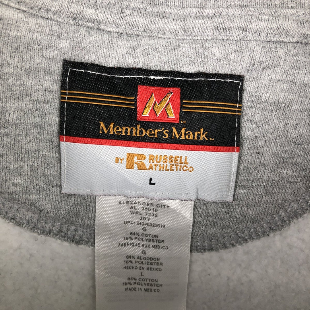 Vintage 90'S Russell Members Mark plain blank sweatshirt, size L, men's cotton gray type Vintage Second Hand