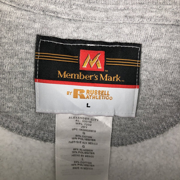 Vintage 90'S Russell Members Mark plain blank sweatshirt, size L, men's cotton gray type Vintage Second Hand