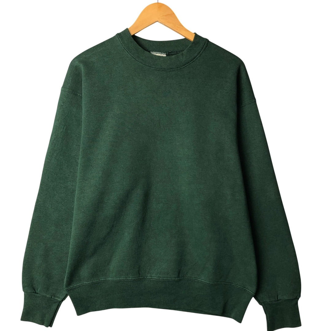 90'S PRO SPIRIT plain blank sweatshirt, made in USA, men's size L, vintage cotton Green type dark green Vintage Second Hand