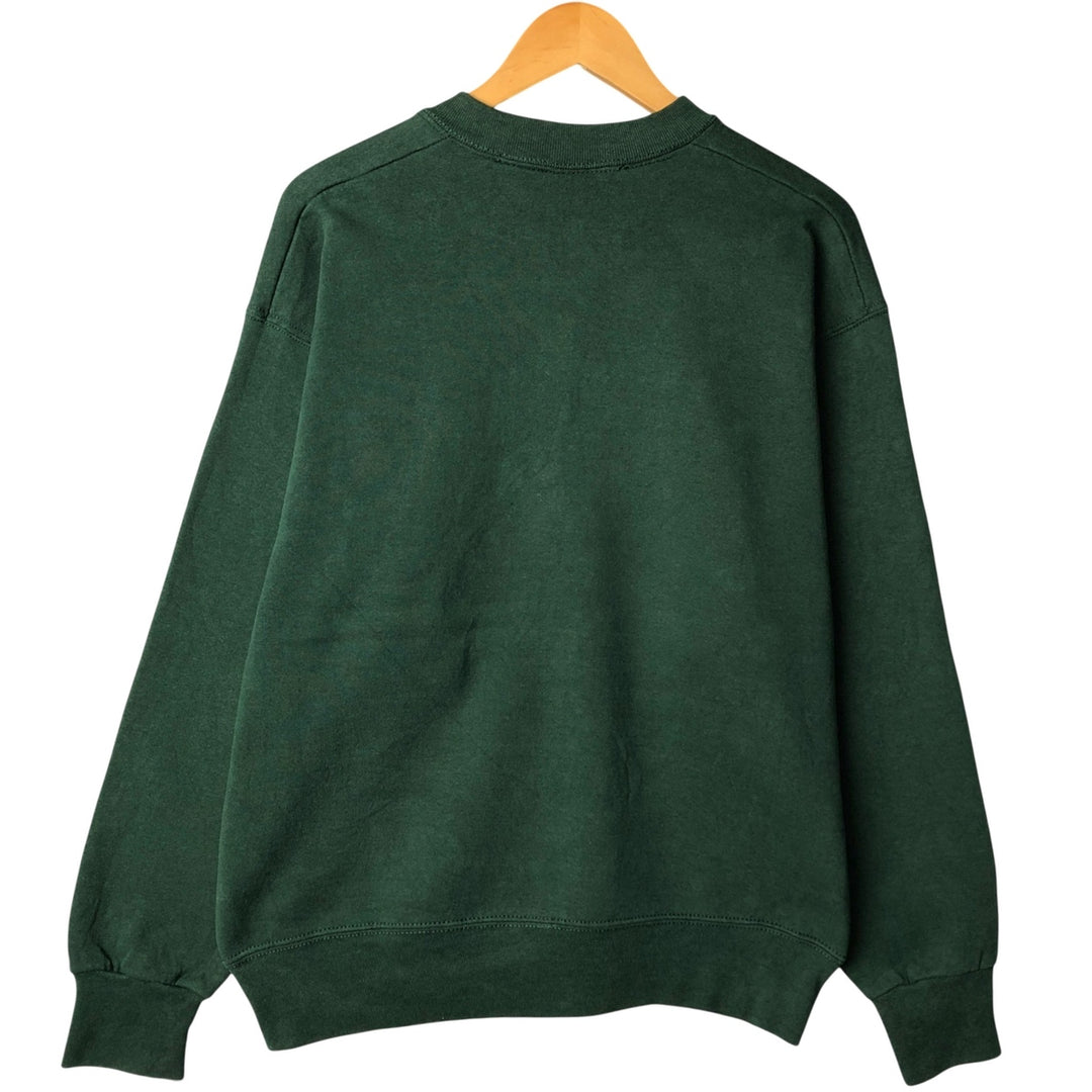 90'S PRO SPIRIT plain blank sweatshirt, made in USA, men's size L, vintage cotton Green type dark green Vintage Second Hand
