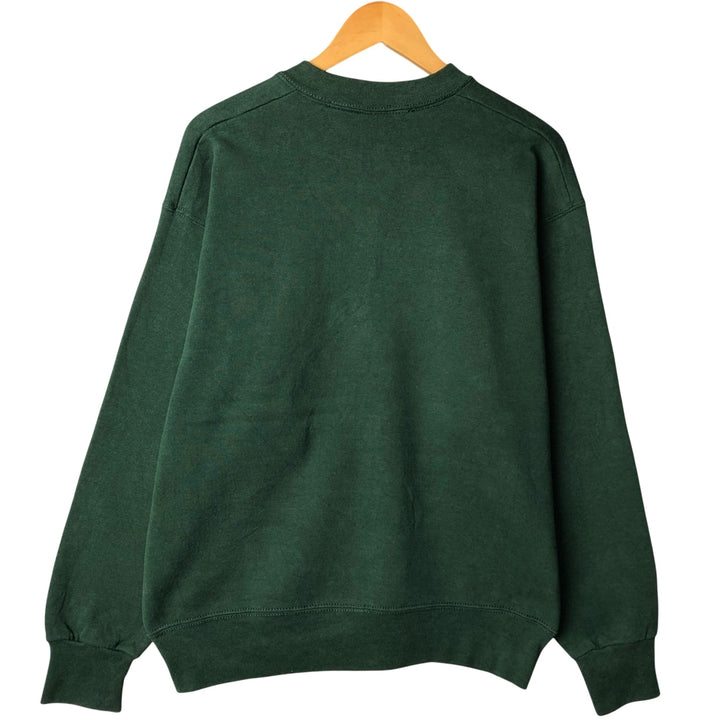 90'S PRO SPIRIT plain blank sweatshirt, made in USA, men's size L, vintage cotton Green type dark green Vintage Second Hand