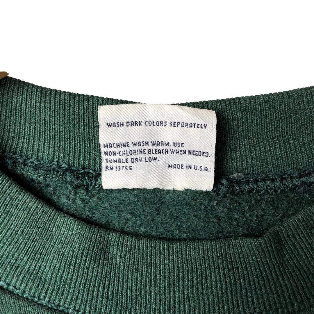 90'S PRO SPIRIT plain blank sweatshirt, made in USA, men's size L, vintage cotton Green type dark green Vintage Second Hand