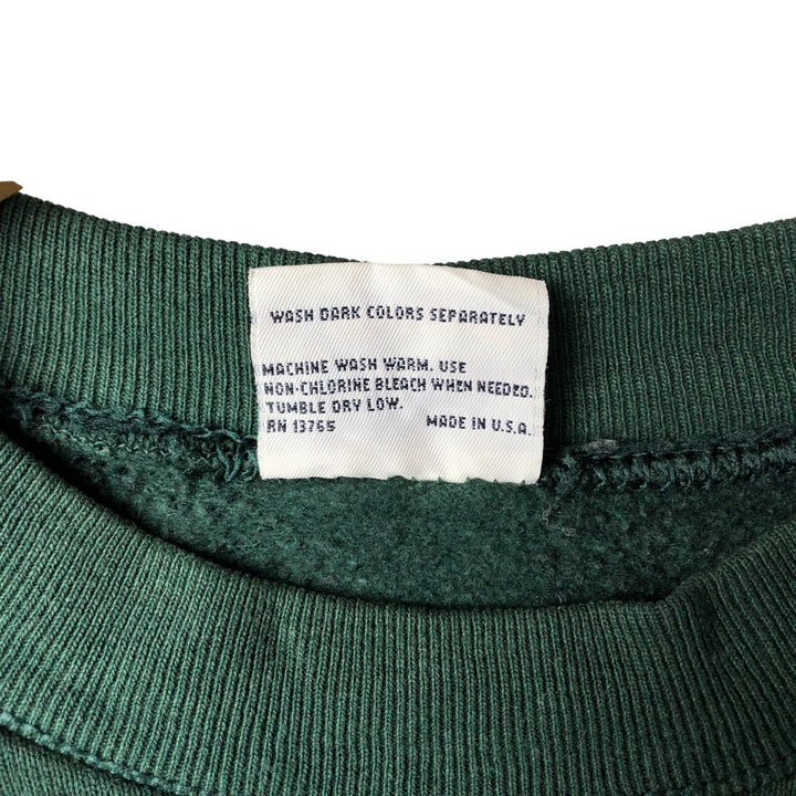 90'S PRO SPIRIT plain blank sweatshirt, made in USA, men's size L, vintage cotton Green type dark green Vintage Second Hand