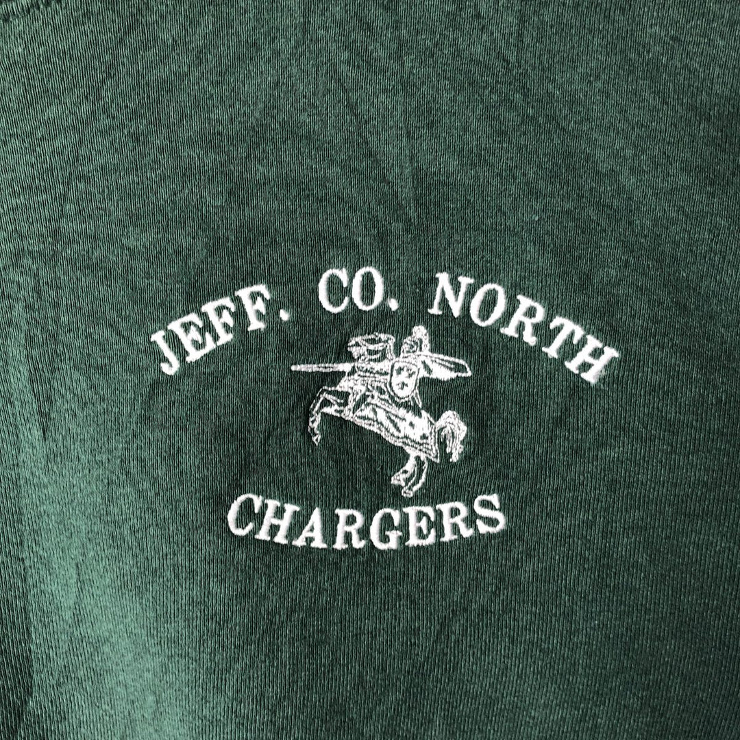 90'S Fruit of the Loom printed sweatshirt, made in the USA, men's XL size, vintage cotton green type Vintage Second Hand