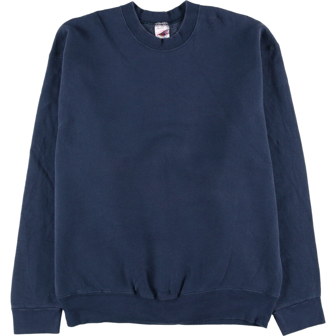 Vintage 90'S Fruit of the Loom Heavy Cotton Blank Sweatshirt, Made in the USA, Men's Size XL cotton navy blue type Vintage Second Hand