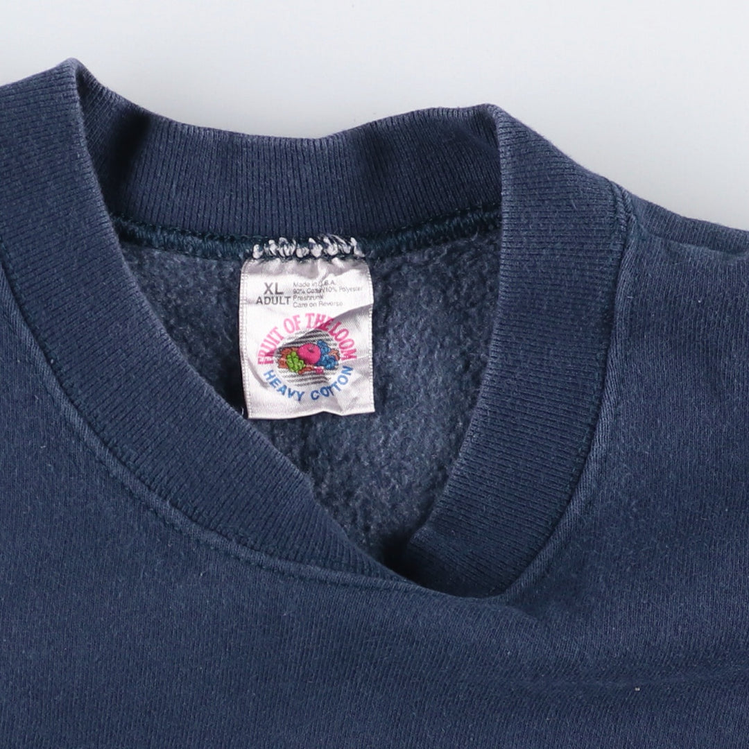 Vintage 90'S Fruit of the Loom Heavy Cotton Blank Sweatshirt, Made in the USA, Men's Size XL cotton navy blue type Vintage Second Hand