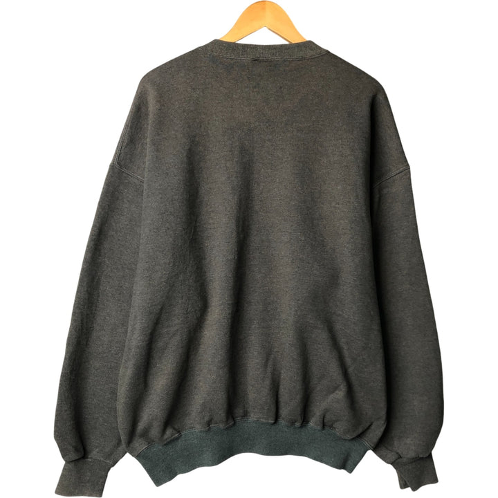 90'S Russell plain blank sweatshirt, sweatshirt, men's XXL size, vintage cotton Charcoal Vintage Second Hand