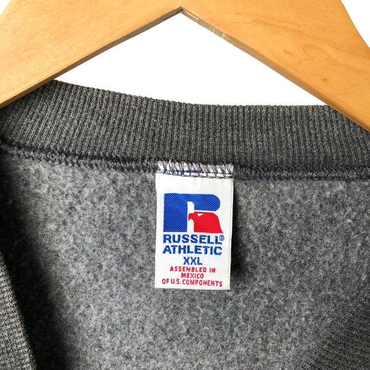 90'S Russell plain blank sweatshirt, sweatshirt, men's XXL size, vintage cotton Charcoal Vintage Second Hand
