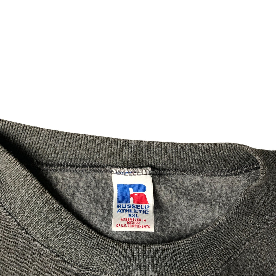90'S Russell plain blank sweatshirt, sweatshirt, men's XXL size, vintage cotton Charcoal Vintage Second Hand