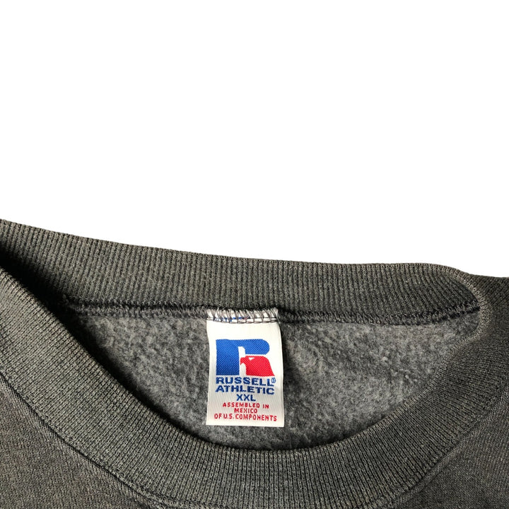 90'S Russell plain blank sweatshirt, sweatshirt, men's XXL size, vintage cotton Charcoal Vintage Second Hand