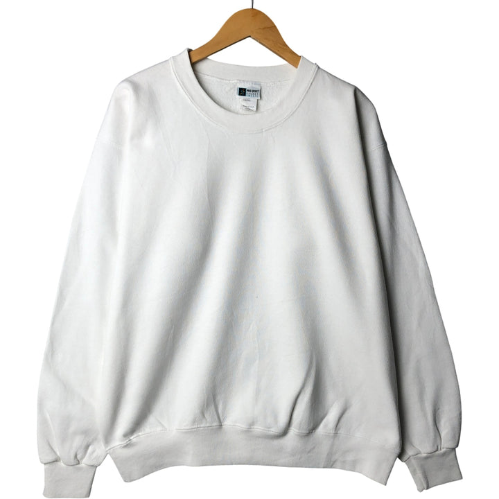 90'S PRO SPIRIT plain blank sweatshirt, made in USA, men's size L, vintage cotton white type Vintage Second Hand
