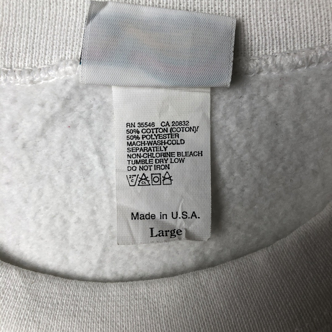 90'S PRO SPIRIT plain blank sweatshirt, made in USA, men's size L, vintage cotton white type Vintage Second Hand