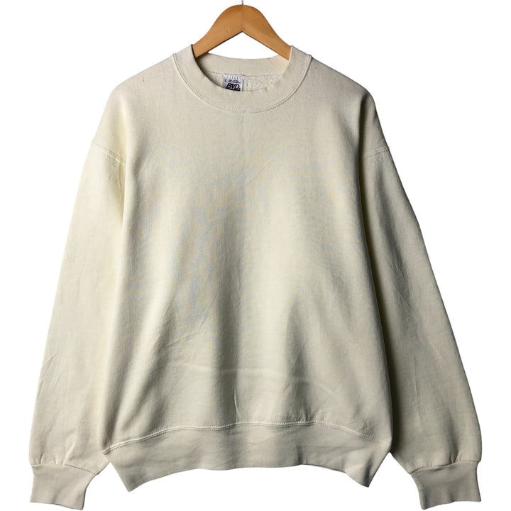 90'S BVD plain blank sweatshirt, sweatshirt, made in USA, men's size L, vintage cotton unbleached Vintage Second Hand