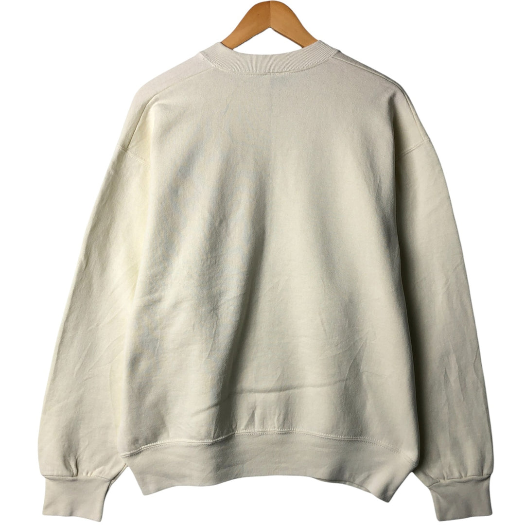 90'S BVD plain blank sweatshirt, sweatshirt, made in USA, men's size L, vintage cotton unbleached Vintage Second Hand