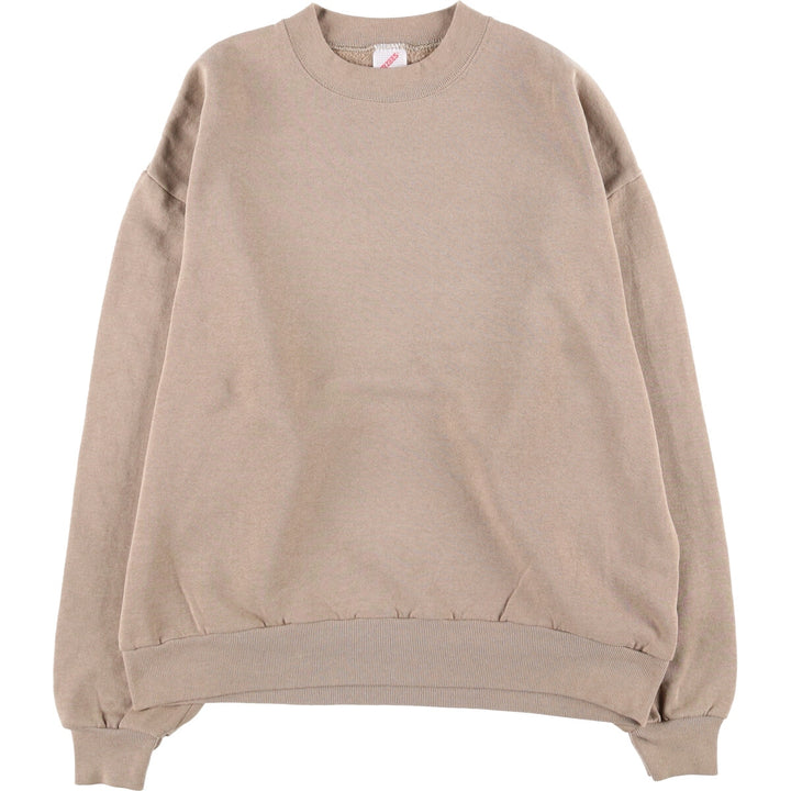 Vintage 80s-90'S Jerzees Russell plain blank sweatshirt, made in the USA, size L, men's cotton Beige type Vintage Second Hand