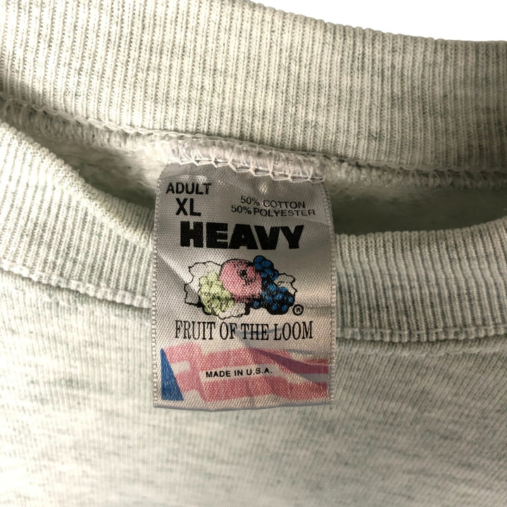 90'S Fruit of the Loom Plain Blank Sweatshirt, Made in USA, Men's XL, Vintage cotton pale white type Vintage Second Hand