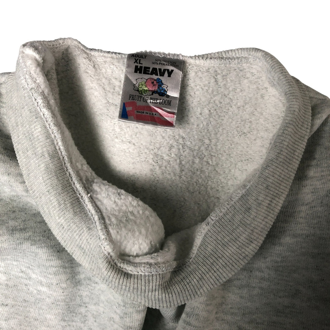 90'S Fruit of the Loom Plain Blank Sweatshirt, Made in USA, Men's XL, Vintage cotton pale white type Vintage Second Hand