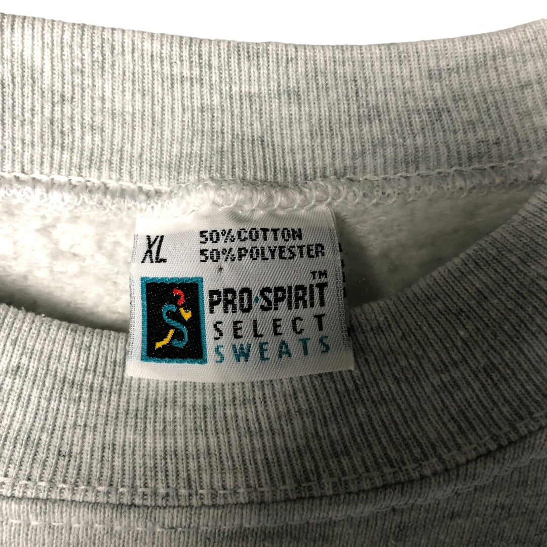 90'S PRO SPIRIT plain blank sweatshirt, made in USA, men's XL size, vintage cotton pale white type Vintage Second Hand
