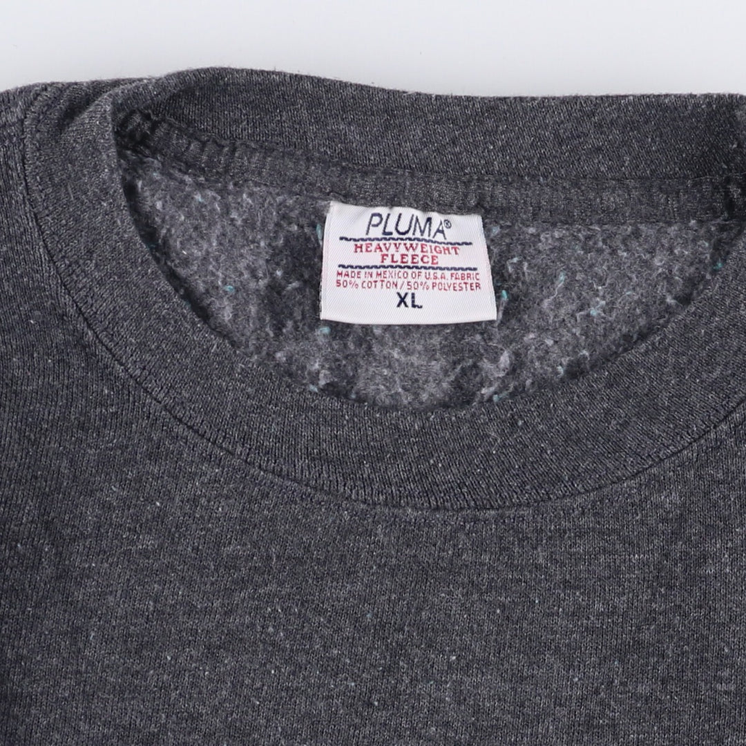 Vintage 90'S PLUMA plain blank sweatshirt, men's size XL cotton gray type Vintage Second Hand
