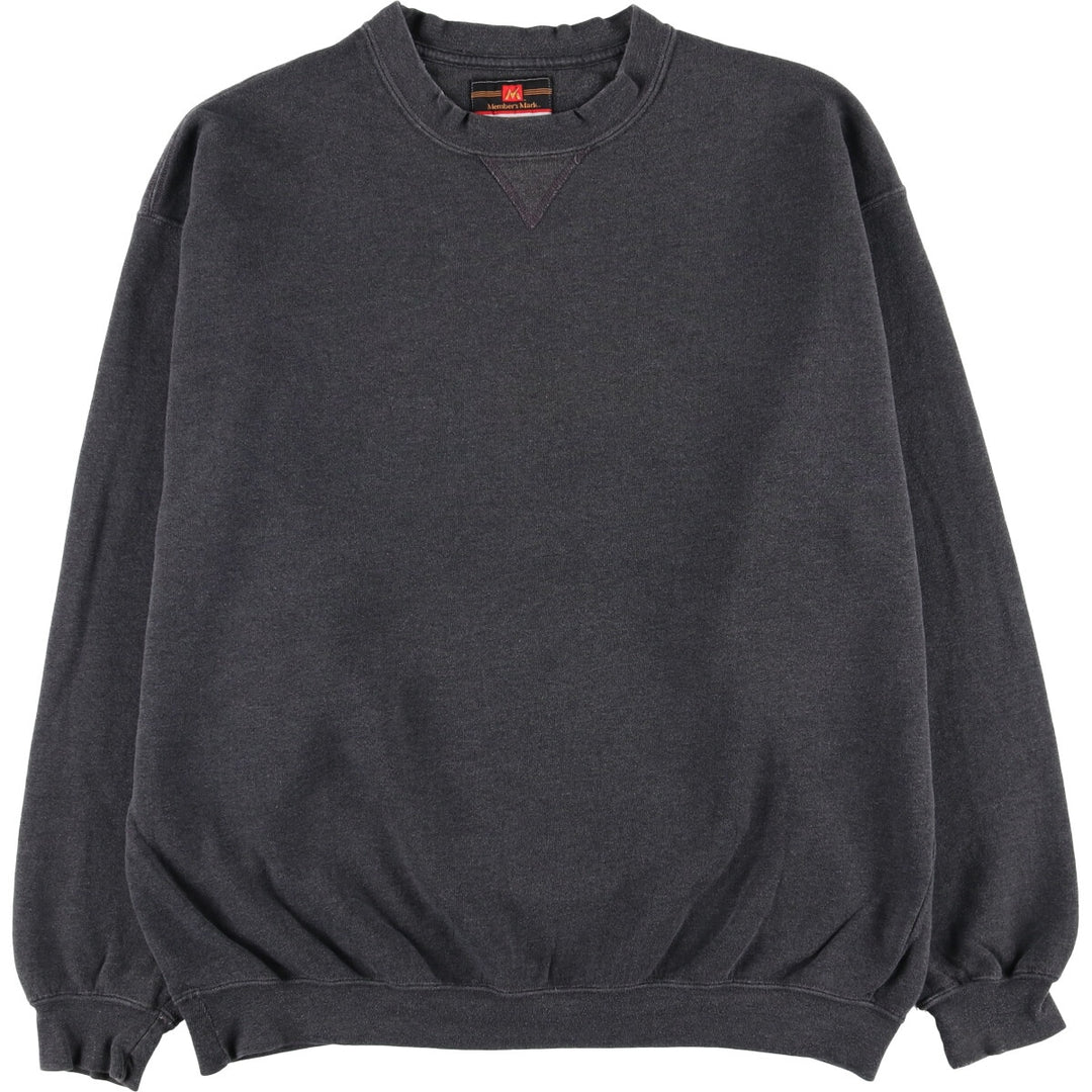 Russell Member's Mark Blank Sweatshirt, Men's XXL cotton Charcoal Vintage Second Hand