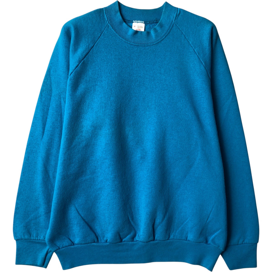 90'S Fruit of the Loom Casual Wear Plain Blank Sweatshirt, Made in USA, Men's Size Medium, Vintage cotton Blue type light blue Vintage Second Hand