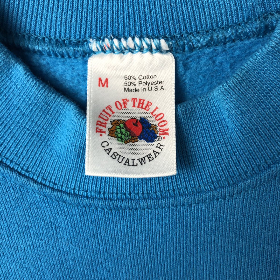 90'S Fruit of the Loom Casual Wear Plain Blank Sweatshirt, Made in USA, Men's Size Medium, Vintage cotton Blue type light blue Vintage Second Hand