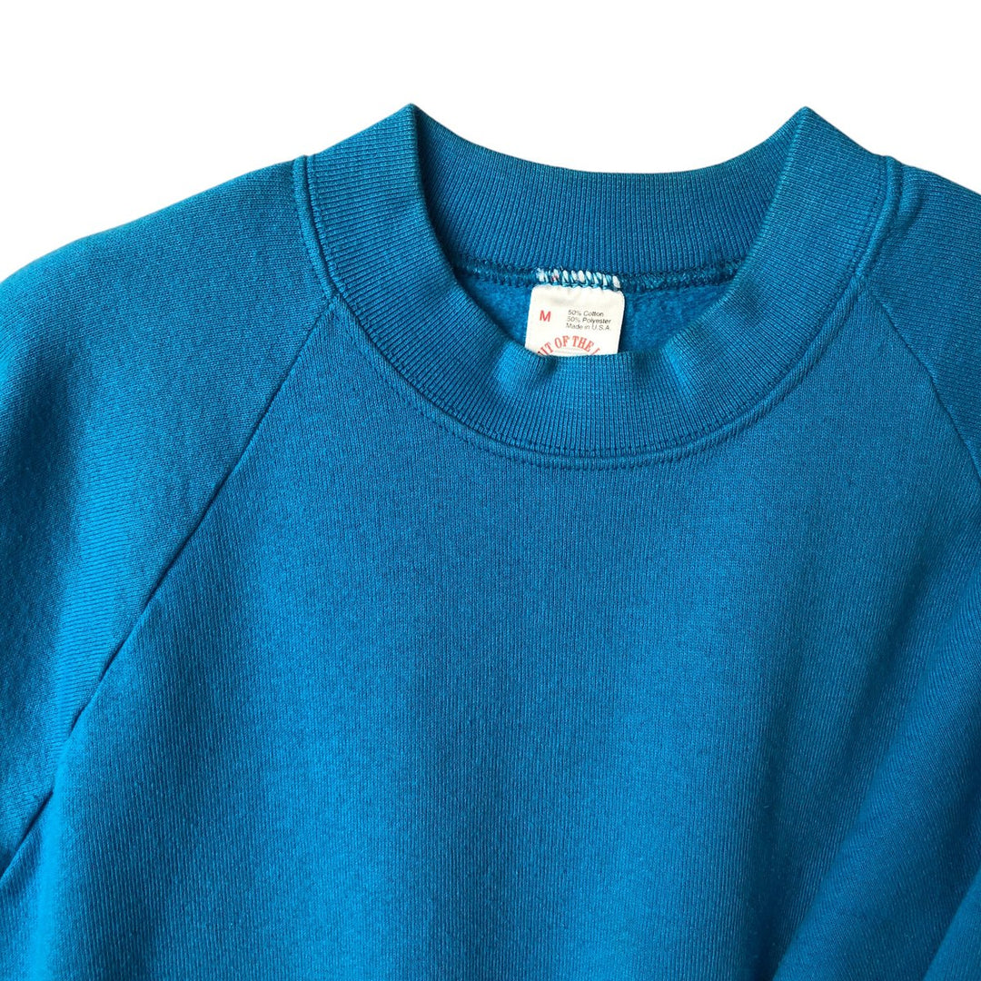 90'S Fruit of the Loom Casual Wear Plain Blank Sweatshirt, Made in USA, Men's Size Medium, Vintage cotton Blue type light blue Vintage Second Hand