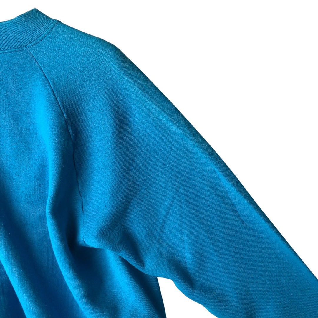 90'S Fruit of the Loom Casual Wear Plain Blank Sweatshirt, Made in USA, Men's Size Medium, Vintage cotton Blue type light blue Vintage Second Hand