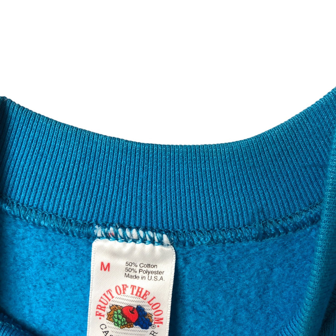 90'S Fruit of the Loom Casual Wear Plain Blank Sweatshirt, Made in USA, Men's Size Medium, Vintage cotton Blue type light blue Vintage Second Hand