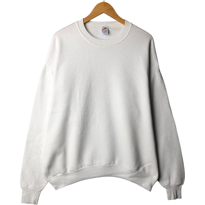 80s-90'S Jerzees Plain Blank Sweatshirt Trainer Made in USA Men's XL Vintage cotton white type Vintage Second Hand