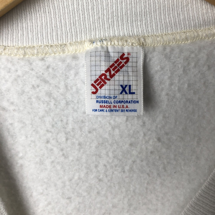 80s-90'S Jerzees Plain Blank Sweatshirt Trainer Made in USA Men's XL Vintage cotton white type Vintage Second Hand