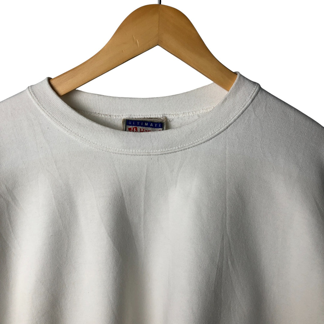 Vintage 90'S Hanes Ultimate Cotton plain blank sweatshirt, men's size XXL unclear white type Vintage Second Hand