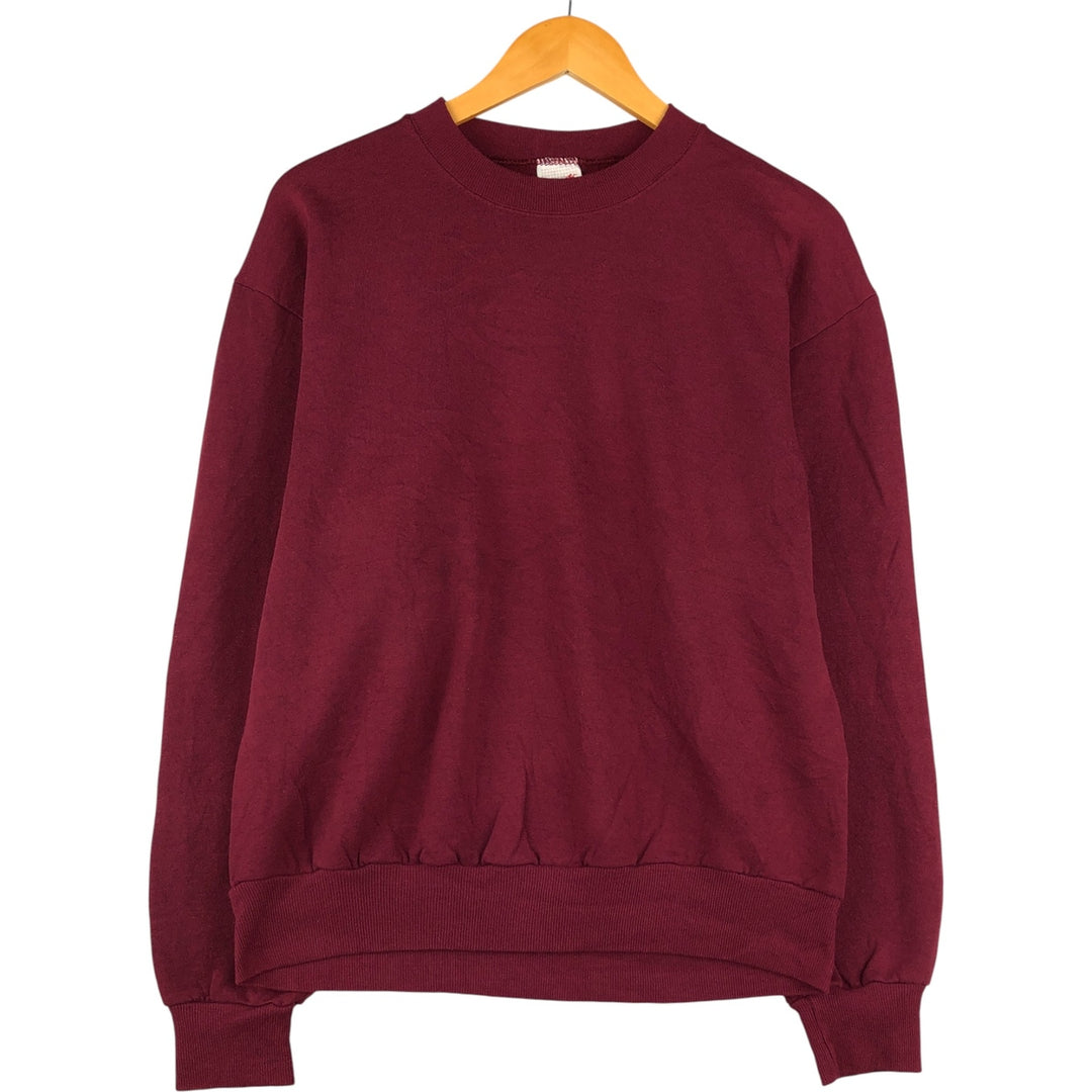 80s-90'S Jerzees Plain Blank Sweatshirt Trainer Made in USA Men's M Vintage cotton burgundy type Vintage Second Hand
