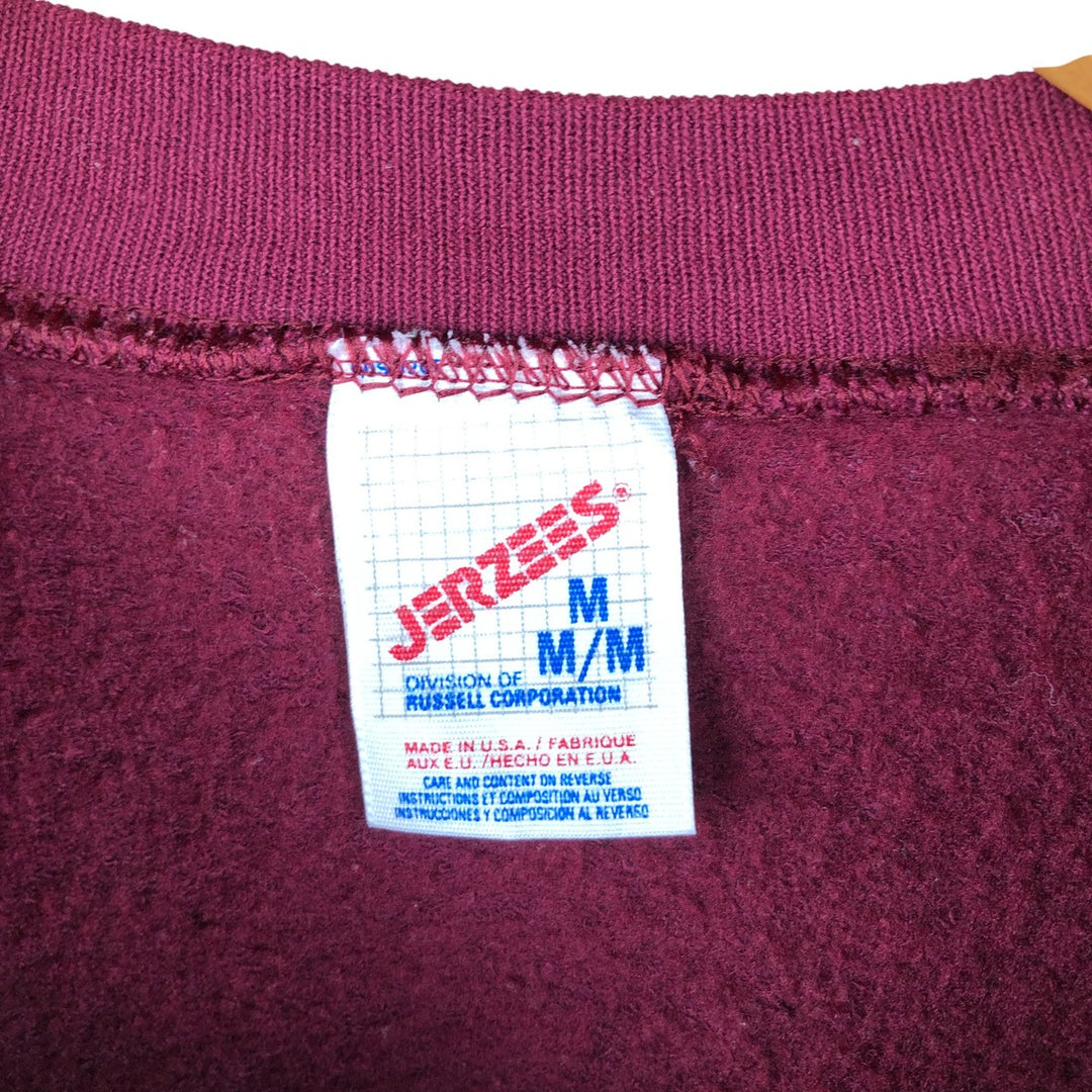 80s-90'S Jerzees Plain Blank Sweatshirt Trainer Made in USA Men's M Vintage cotton burgundy type Vintage Second Hand
